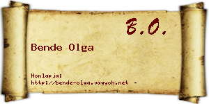Bende Olga névjegykártya